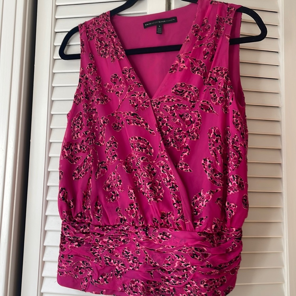 WHBM sleeveless pink and black top size S